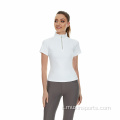 Top-shirt a maniche corte equestre bianca